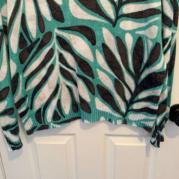 NWT NIC+ZOE FLORA GRID SUPERSOFT SWEATER - Picture 5 of 11